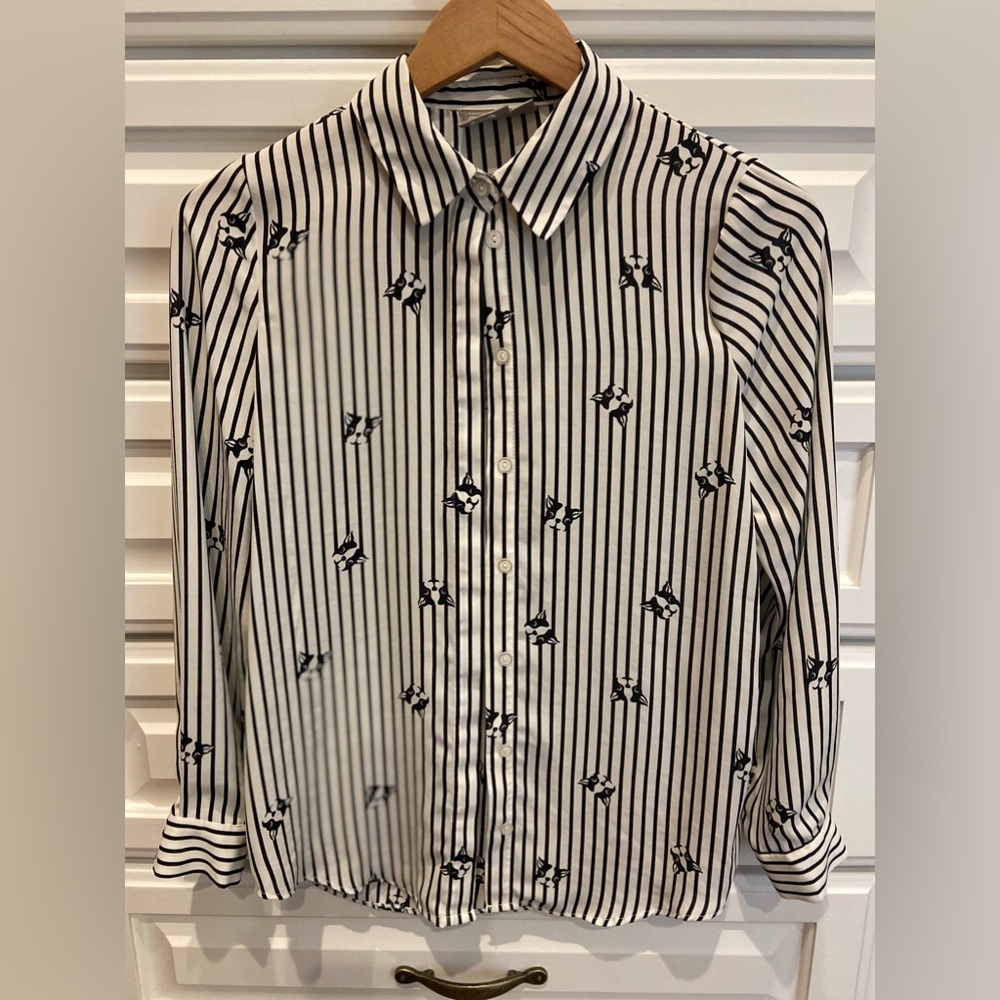 ASOS Black and White Striped Button Down Shirt